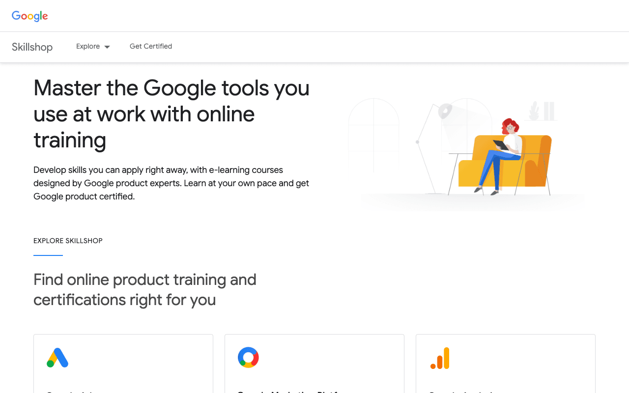 Screenshot of the Google Skillshop page on skillshop.withgoogle.com